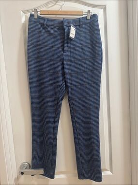 Free People Blue Houndstooth Cropped Pants